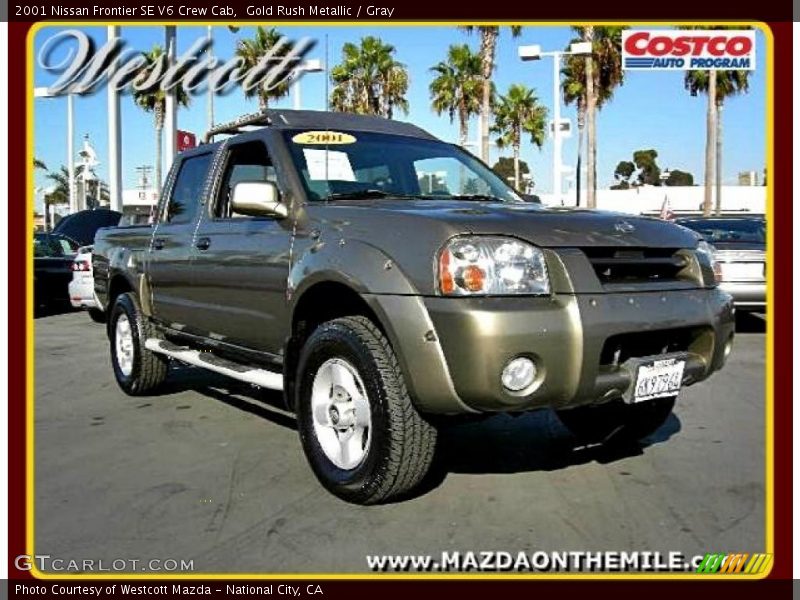 Gold Rush Metallic / Gray 2001 Nissan Frontier SE V6 Crew Cab