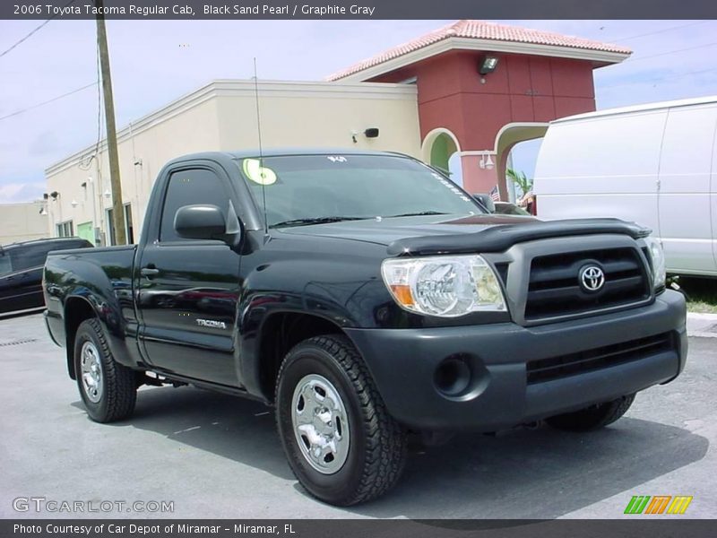 Black Sand Pearl / Graphite Gray 2006 Toyota Tacoma Regular Cab