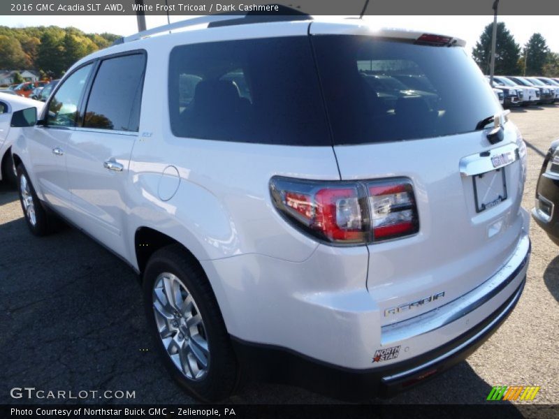 White Frost Tricoat / Dark Cashmere 2016 GMC Acadia SLT AWD