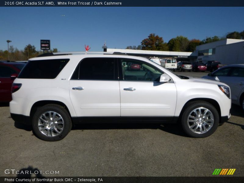 White Frost Tricoat / Dark Cashmere 2016 GMC Acadia SLT AWD