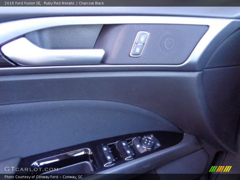 Ruby Red Metallic / Charcoal Black 2016 Ford Fusion SE