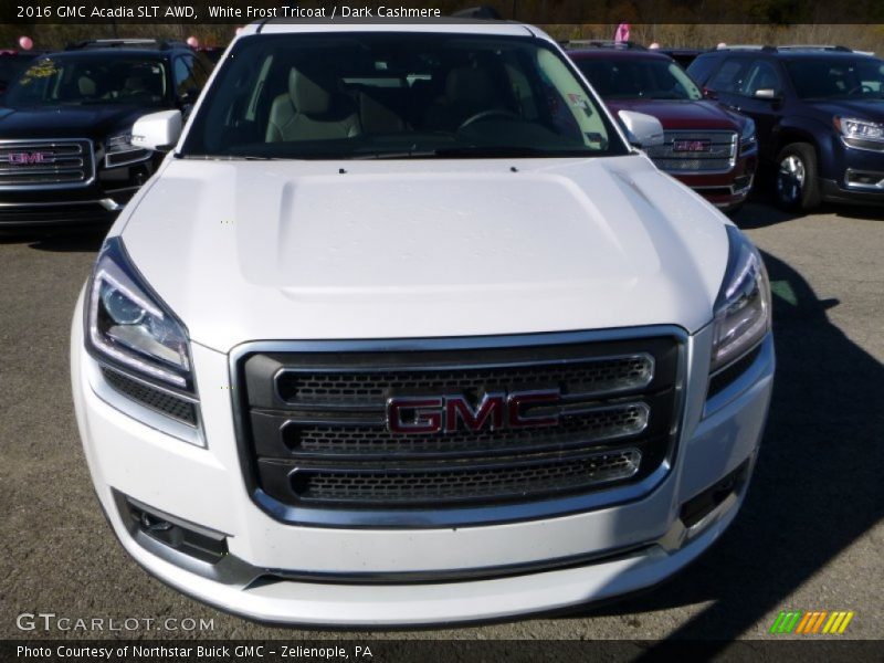 White Frost Tricoat / Dark Cashmere 2016 GMC Acadia SLT AWD