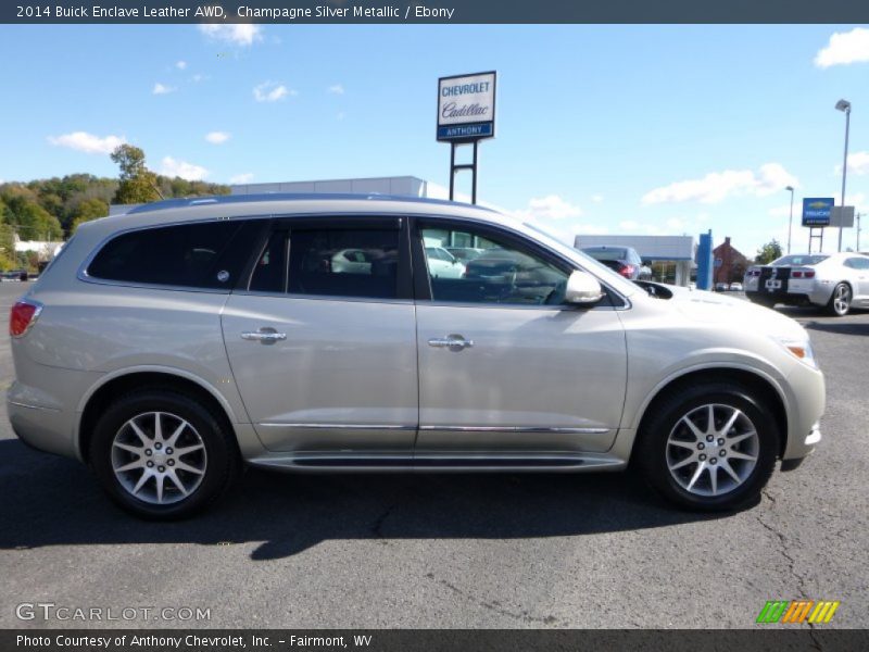 Champagne Silver Metallic / Ebony 2014 Buick Enclave Leather AWD