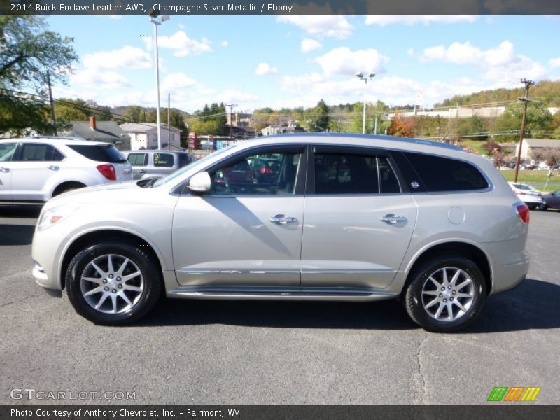 Champagne Silver Metallic / Ebony 2014 Buick Enclave Leather AWD