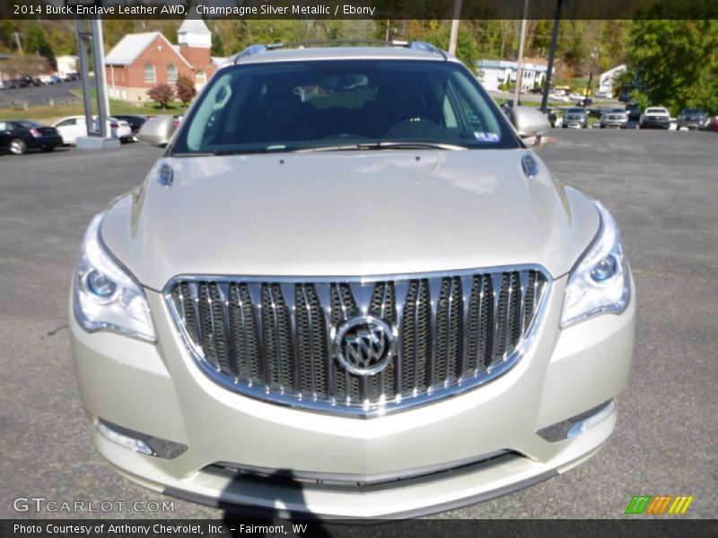 Champagne Silver Metallic / Ebony 2014 Buick Enclave Leather AWD