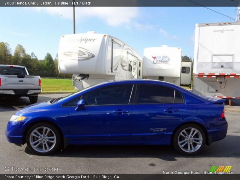 Fiji Blue Pearl / Black 2008 Honda Civic Si Sedan