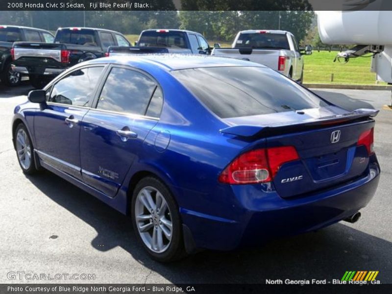 Fiji Blue Pearl / Black 2008 Honda Civic Si Sedan