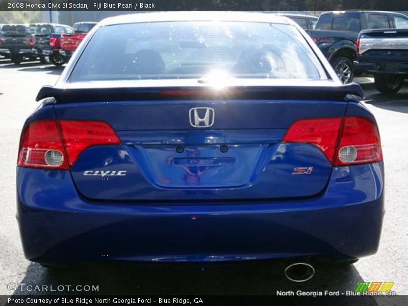 Fiji Blue Pearl / Black 2008 Honda Civic Si Sedan