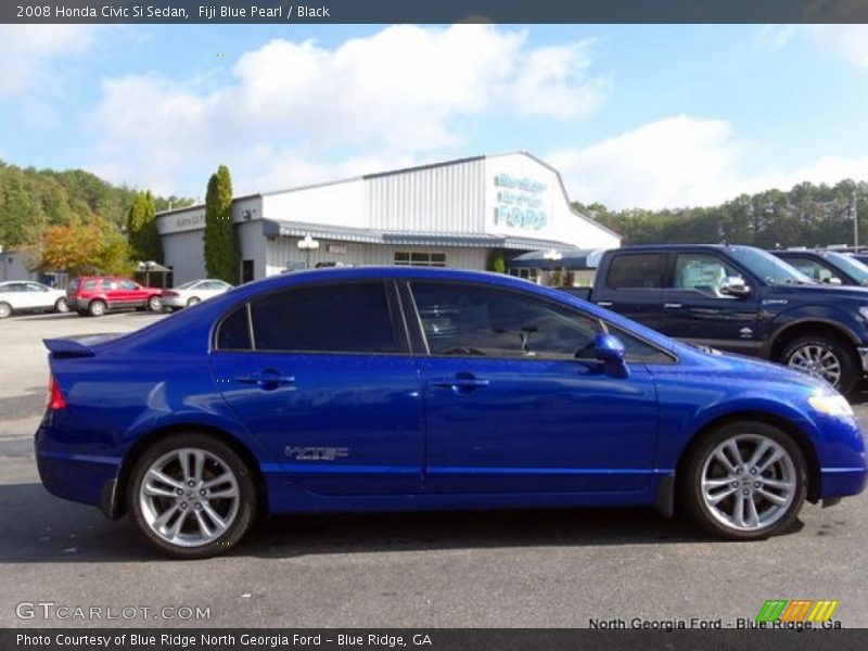 Fiji Blue Pearl / Black 2008 Honda Civic Si Sedan