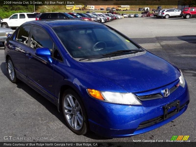Fiji Blue Pearl / Black 2008 Honda Civic Si Sedan