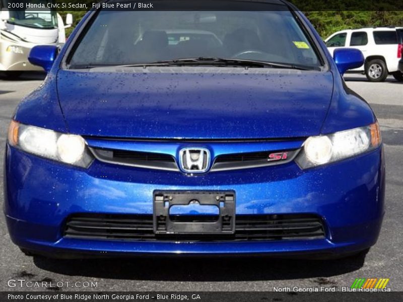 Fiji Blue Pearl / Black 2008 Honda Civic Si Sedan