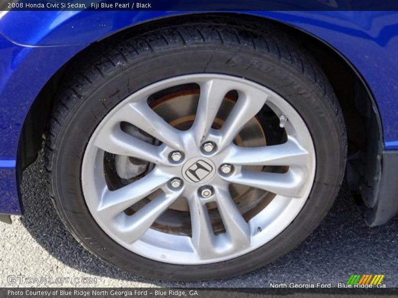 Fiji Blue Pearl / Black 2008 Honda Civic Si Sedan