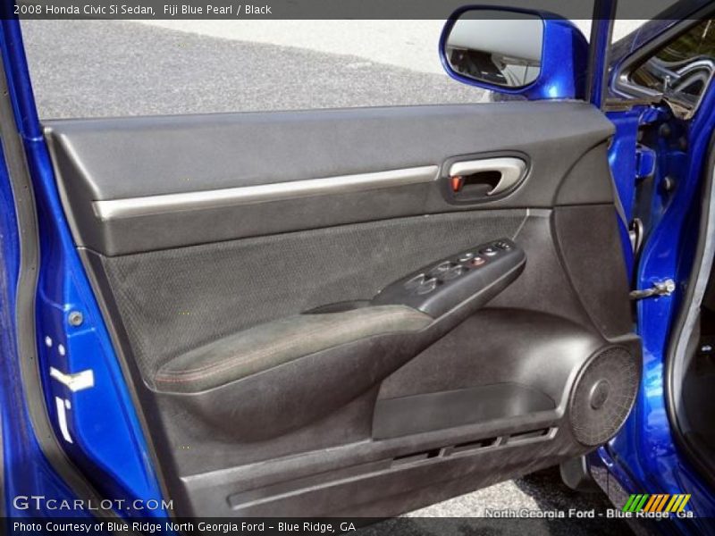 Fiji Blue Pearl / Black 2008 Honda Civic Si Sedan