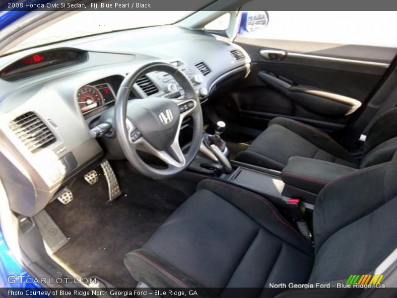 Fiji Blue Pearl / Black 2008 Honda Civic Si Sedan