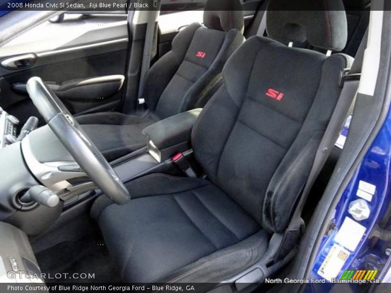 Fiji Blue Pearl / Black 2008 Honda Civic Si Sedan