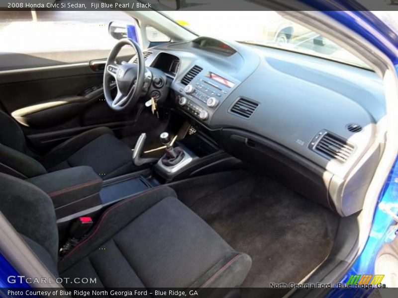 Fiji Blue Pearl / Black 2008 Honda Civic Si Sedan