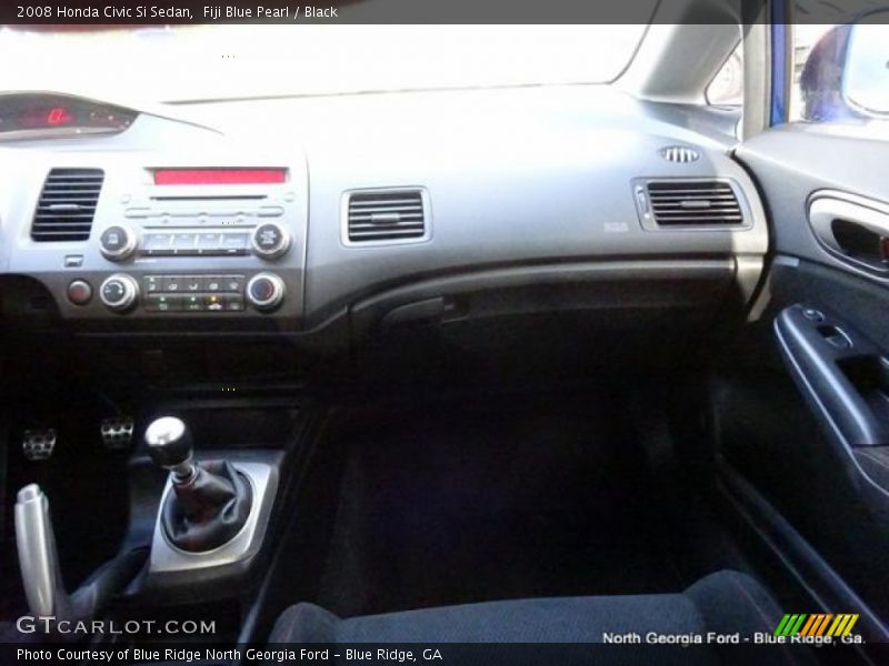 Fiji Blue Pearl / Black 2008 Honda Civic Si Sedan