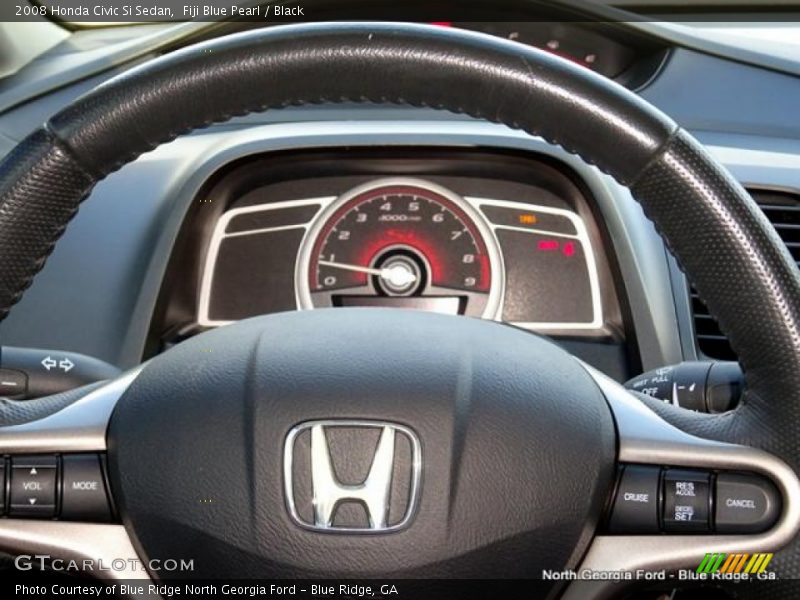 Fiji Blue Pearl / Black 2008 Honda Civic Si Sedan