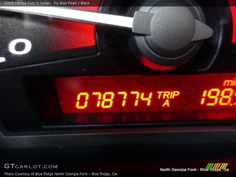Fiji Blue Pearl / Black 2008 Honda Civic Si Sedan