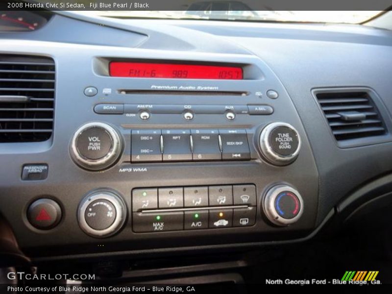 Fiji Blue Pearl / Black 2008 Honda Civic Si Sedan