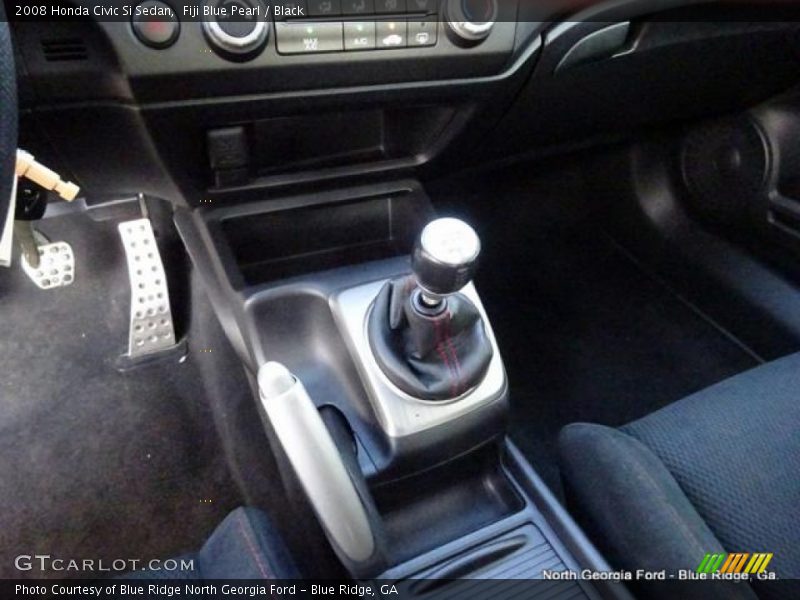 Fiji Blue Pearl / Black 2008 Honda Civic Si Sedan