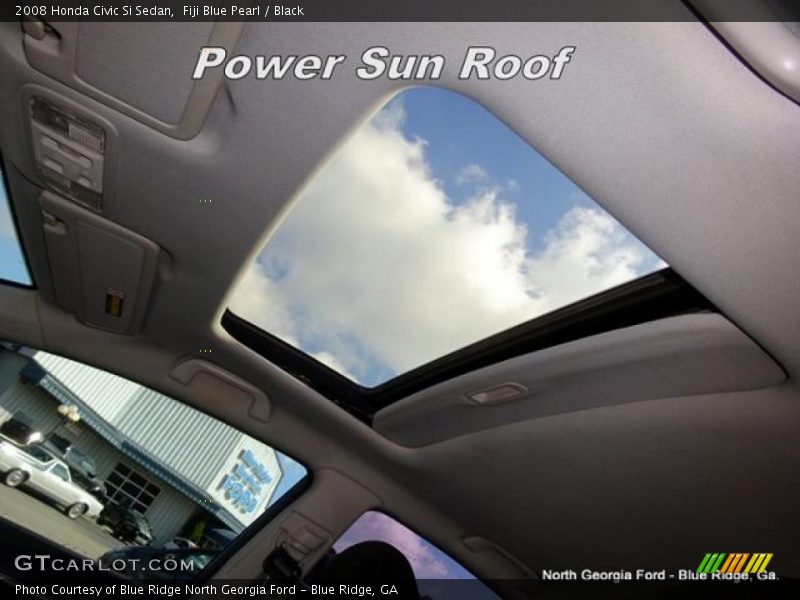 Fiji Blue Pearl / Black 2008 Honda Civic Si Sedan