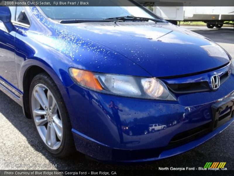 Fiji Blue Pearl / Black 2008 Honda Civic Si Sedan