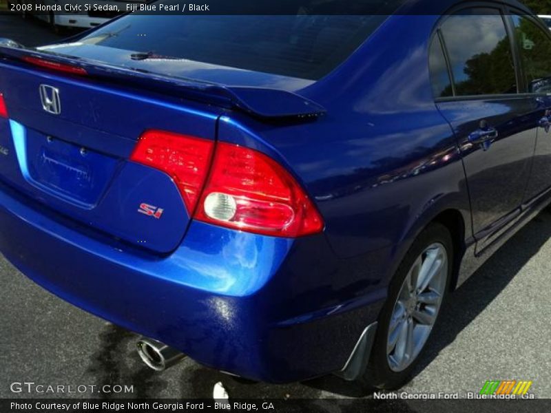 Fiji Blue Pearl / Black 2008 Honda Civic Si Sedan