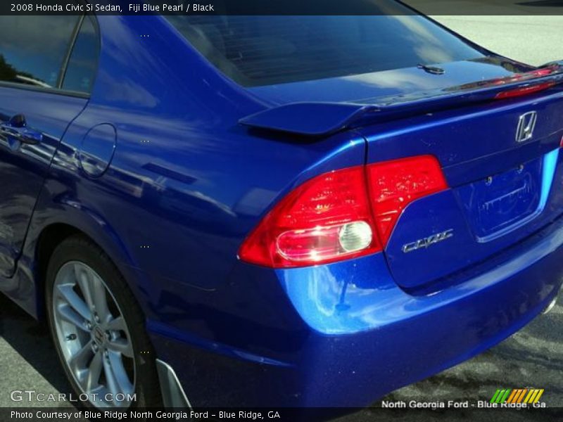 Fiji Blue Pearl / Black 2008 Honda Civic Si Sedan