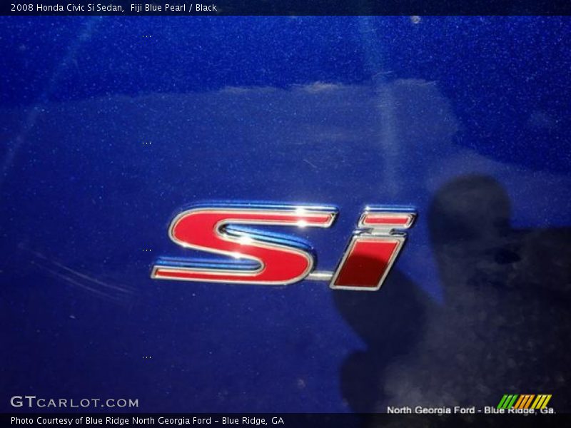 Fiji Blue Pearl / Black 2008 Honda Civic Si Sedan