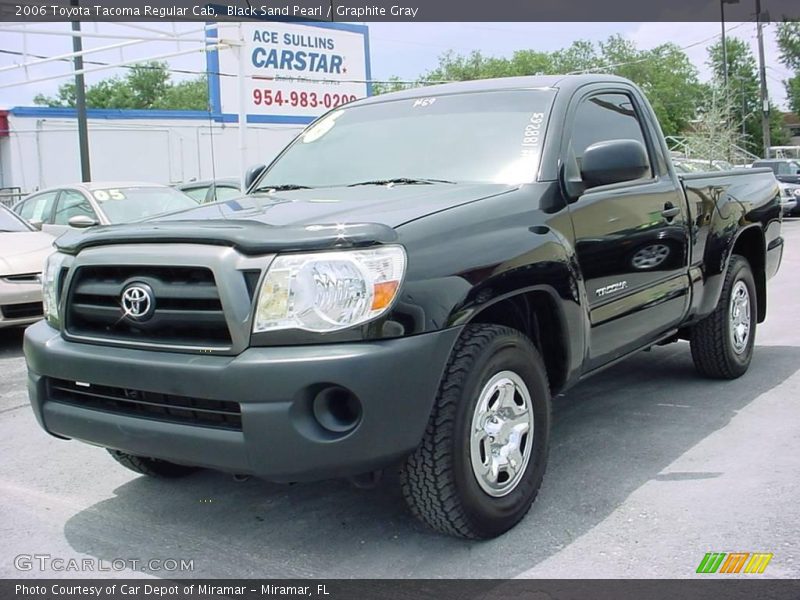 Black Sand Pearl / Graphite Gray 2006 Toyota Tacoma Regular Cab