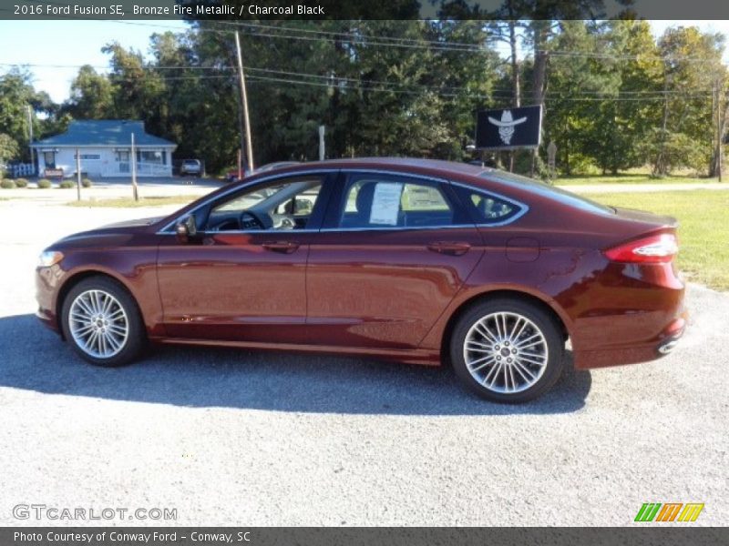 Bronze Fire Metallic / Charcoal Black 2016 Ford Fusion SE