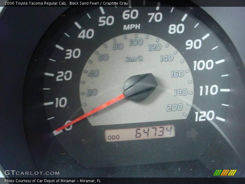 Black Sand Pearl / Graphite Gray 2006 Toyota Tacoma Regular Cab