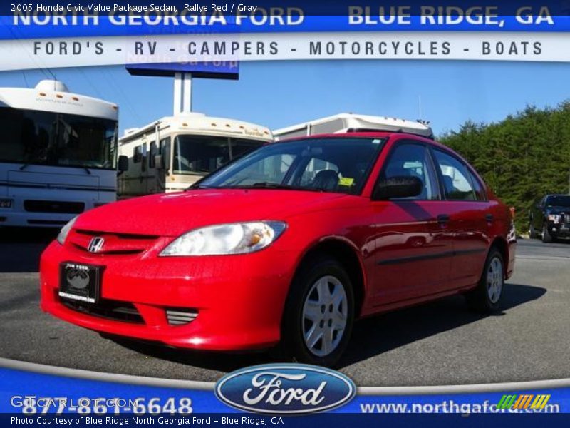 Rallye Red / Gray 2005 Honda Civic Value Package Sedan