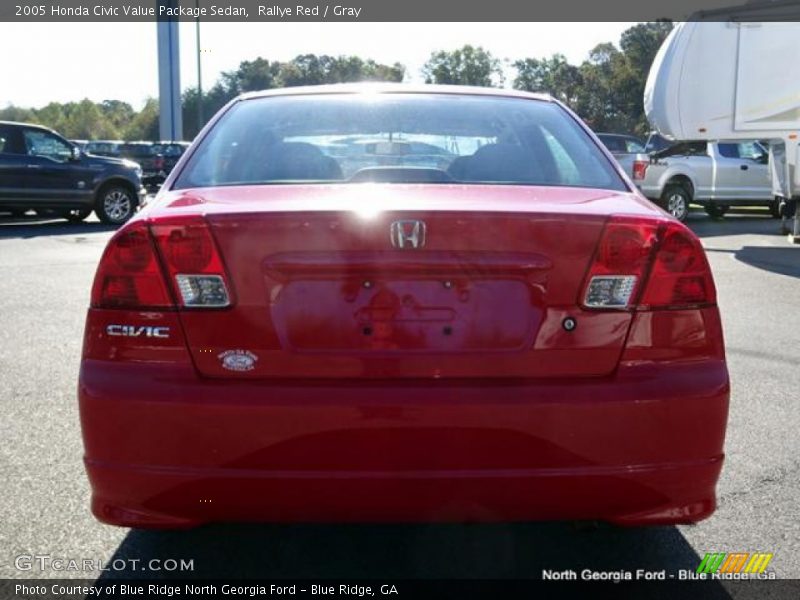 Rallye Red / Gray 2005 Honda Civic Value Package Sedan