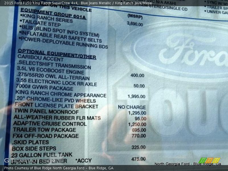 Blue Jeans Metallic / King Ranch Java/Mesa 2015 Ford F150 King Ranch SuperCrew 4x4