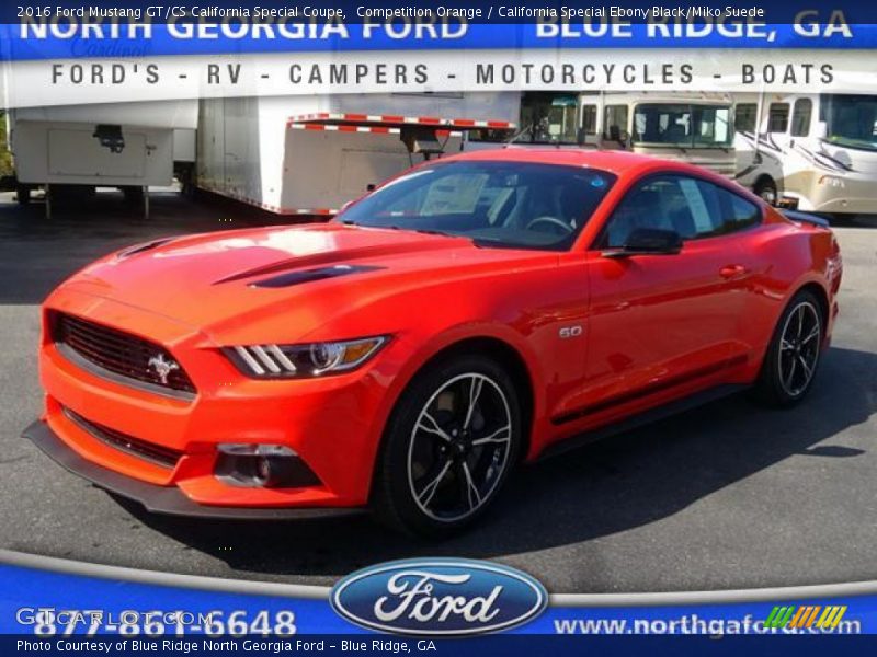Competition Orange / California Special Ebony Black/Miko Suede 2016 Ford Mustang GT/CS California Special Coupe