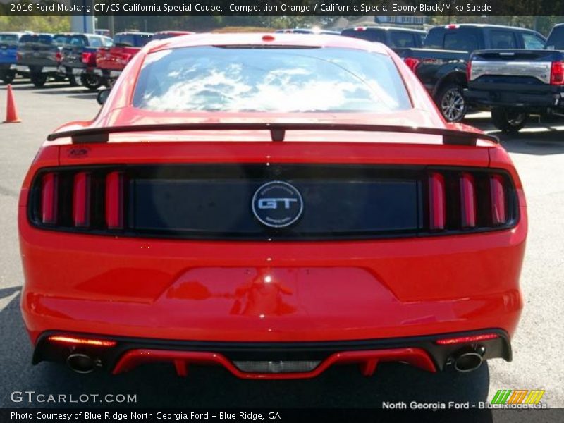 Competition Orange / California Special Ebony Black/Miko Suede 2016 Ford Mustang GT/CS California Special Coupe