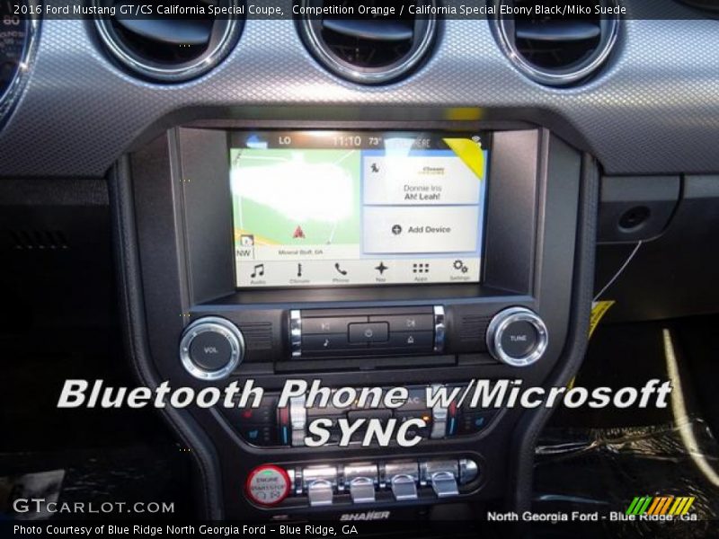 Competition Orange / California Special Ebony Black/Miko Suede 2016 Ford Mustang GT/CS California Special Coupe