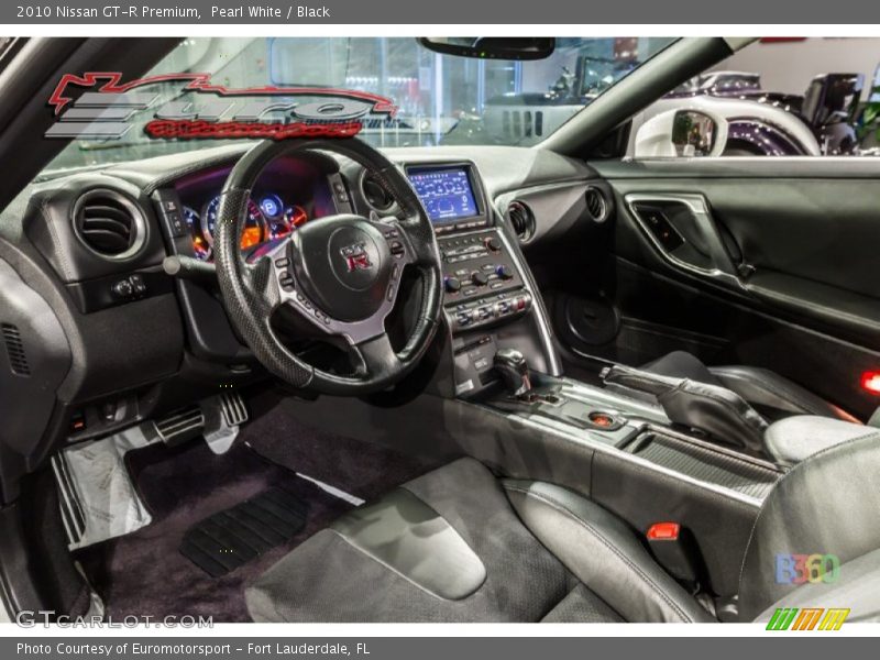 Pearl White / Black 2010 Nissan GT-R Premium