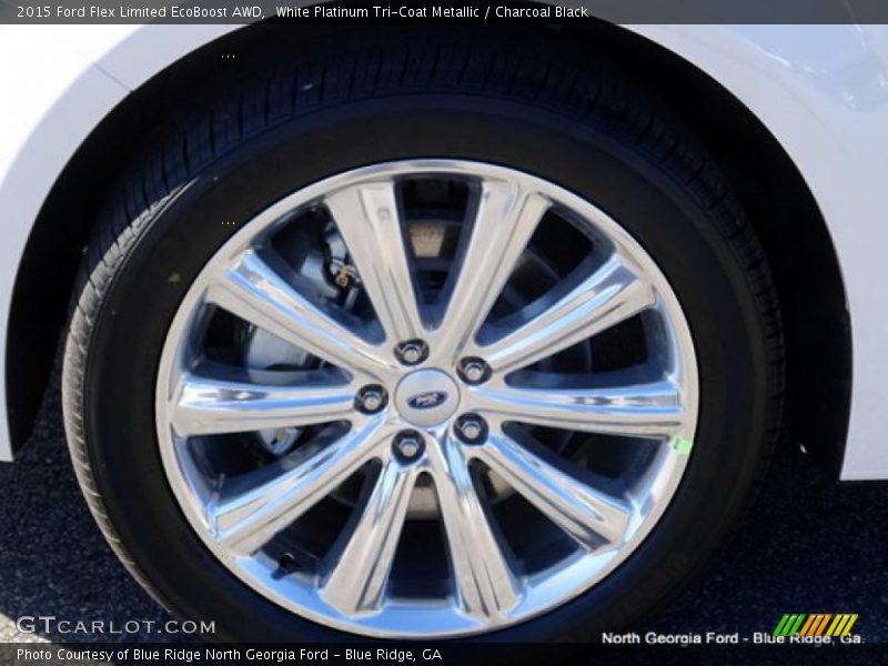 White Platinum Tri-Coat Metallic / Charcoal Black 2015 Ford Flex Limited EcoBoost AWD