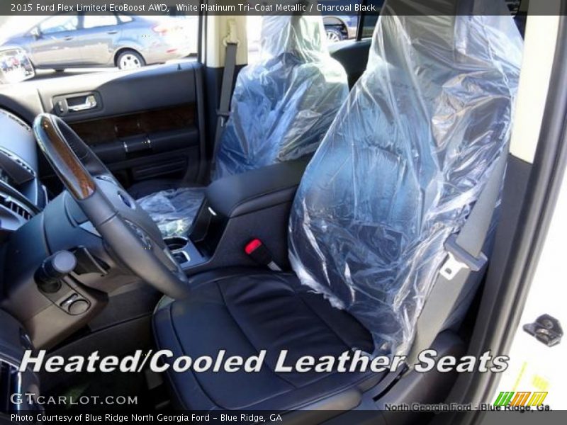 White Platinum Tri-Coat Metallic / Charcoal Black 2015 Ford Flex Limited EcoBoost AWD