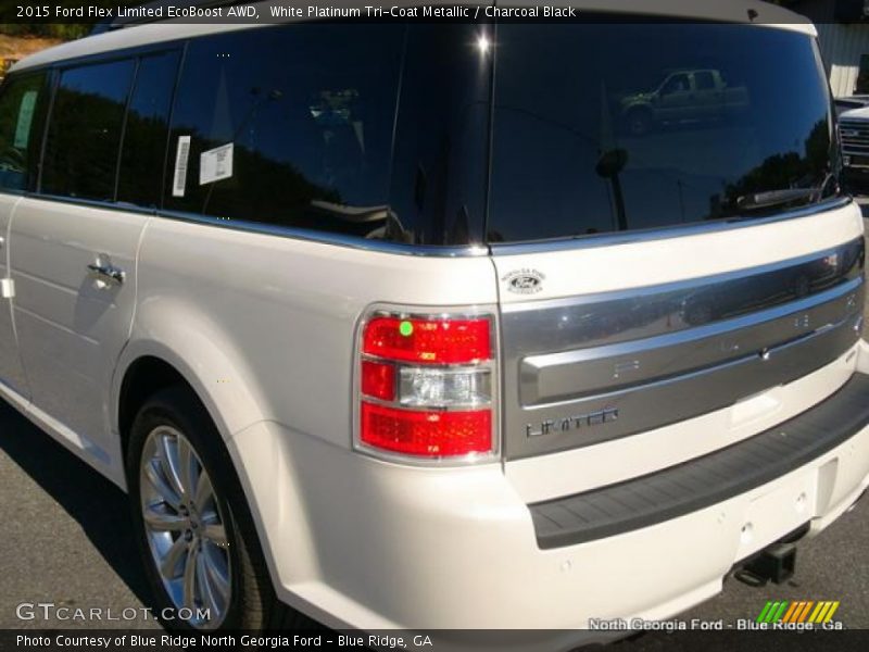 White Platinum Tri-Coat Metallic / Charcoal Black 2015 Ford Flex Limited EcoBoost AWD