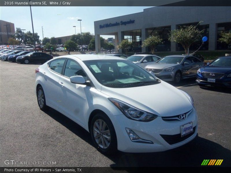 White / Gray 2016 Hyundai Elantra SE