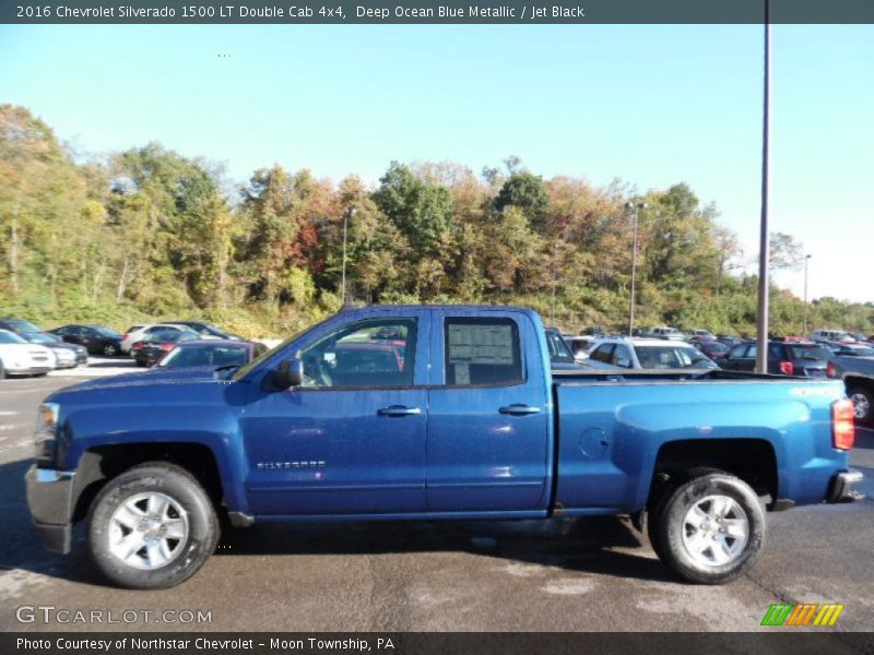 Deep Ocean Blue Metallic / Jet Black 2016 Chevrolet Silverado 1500 LT Double Cab 4x4