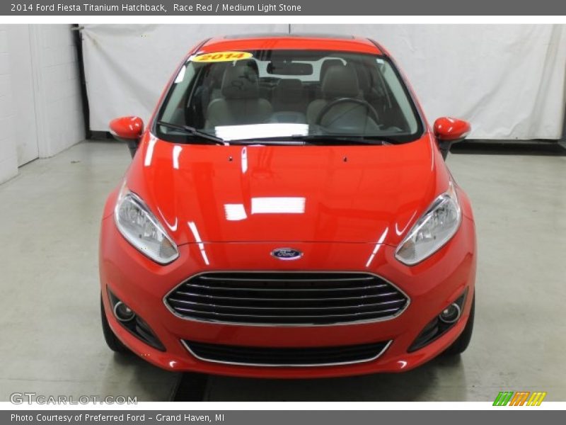 Race Red / Medium Light Stone 2014 Ford Fiesta Titanium Hatchback