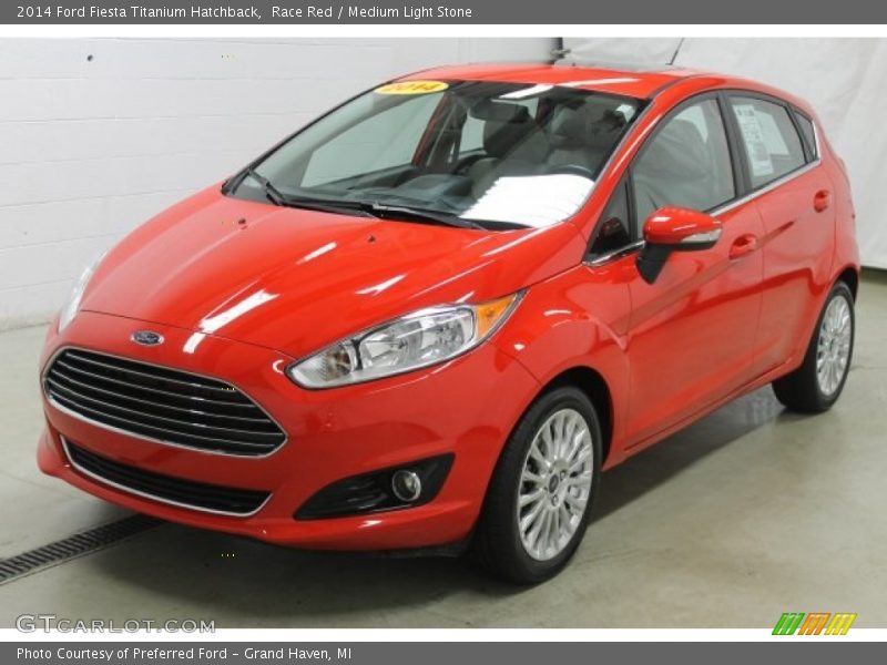 Race Red / Medium Light Stone 2014 Ford Fiesta Titanium Hatchback