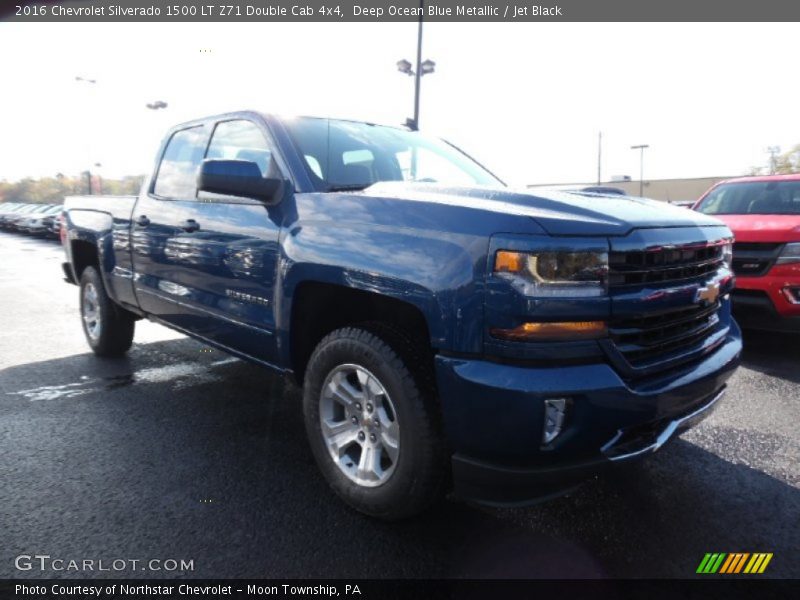 Deep Ocean Blue Metallic / Jet Black 2016 Chevrolet Silverado 1500 LT Z71 Double Cab 4x4
