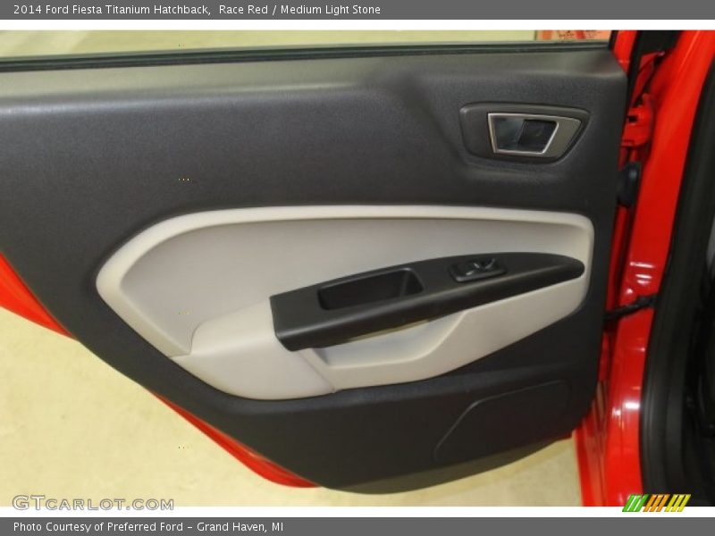 Race Red / Medium Light Stone 2014 Ford Fiesta Titanium Hatchback