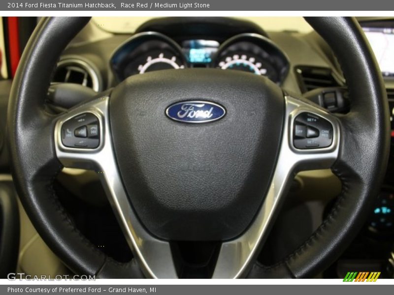 Race Red / Medium Light Stone 2014 Ford Fiesta Titanium Hatchback